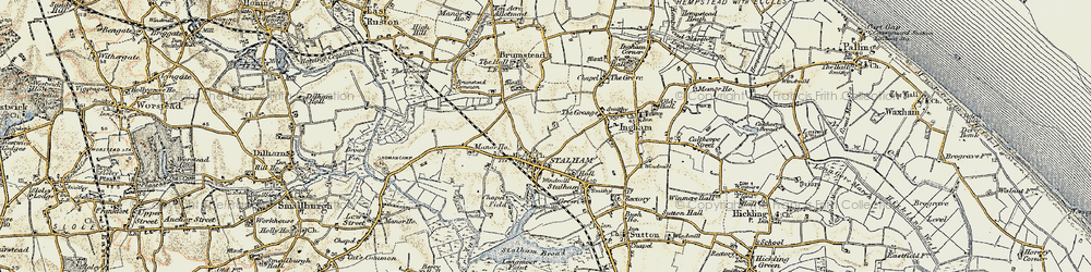 Old map of Stalham in 1901-1902