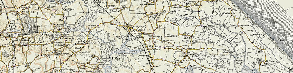 Old map of Stalham Green in 1901-1902