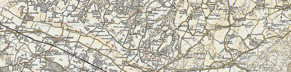 Old map of Stalisfield Green in 1897-1898