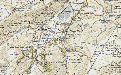 Old map of Billinside Moor in 1903-1904