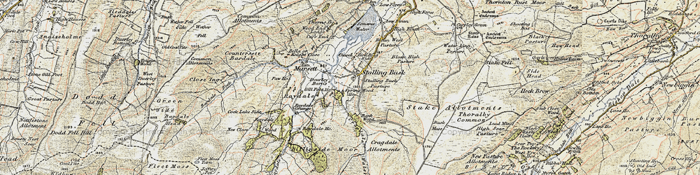 Old map of Birk Rigg Side in 1903-1904
