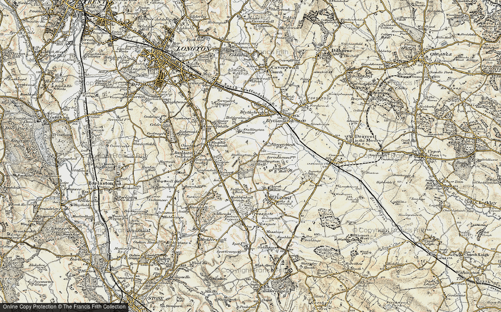 Old Map of Stallington, 1902 in 1902