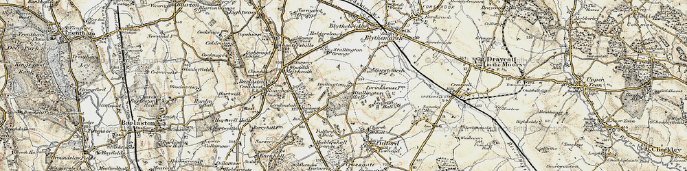 Old map of Stallington in 1902