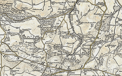 Old map of Brendon Hill in 1898-1900