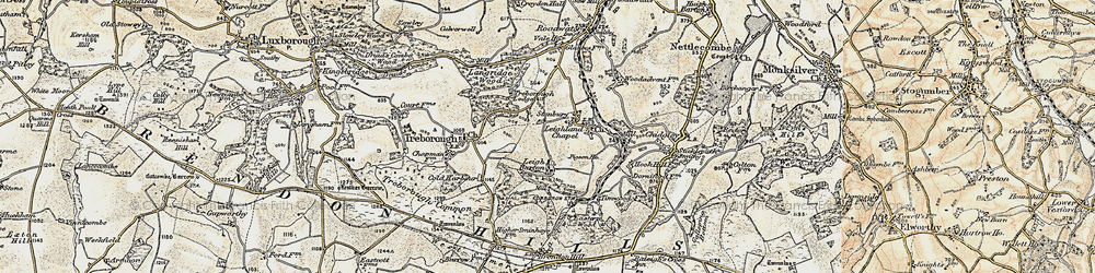 Old map of Brendon Hill in 1898-1900