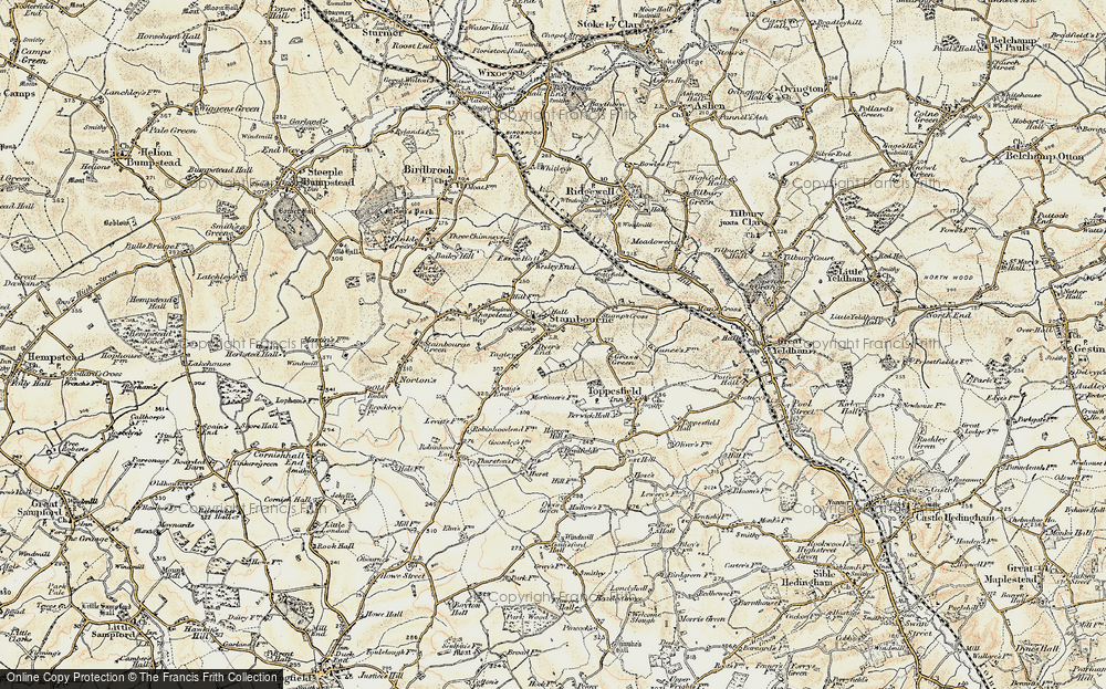 Old Map of Stambourne, 1898-1901 in 1898-1901