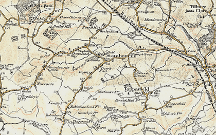 Old map of Stambourne in 1898-1901