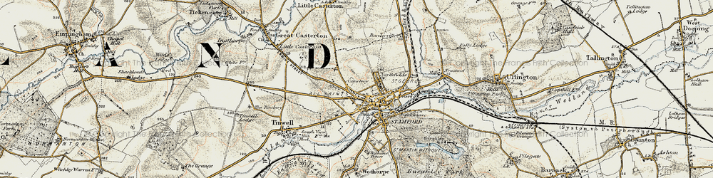 Old map of Stamford in 1901-1903