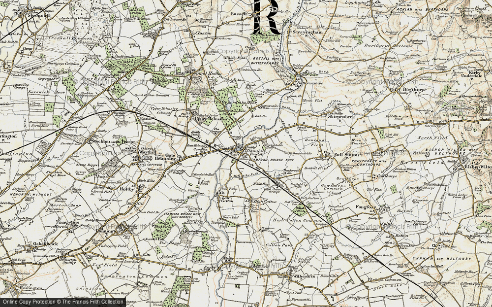 Old Map of Historic Map covering Buttercrambe Moor in 1903-1904