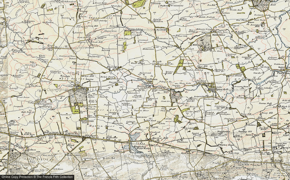 Old Map of Stamfordham, 1901-1903 in 1901-1903