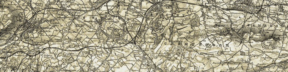 Old map of Stamperland in 1904-1905