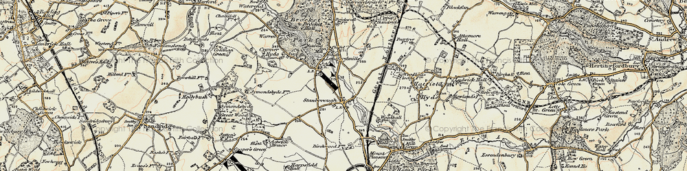 Old map of Stanborough in 1898