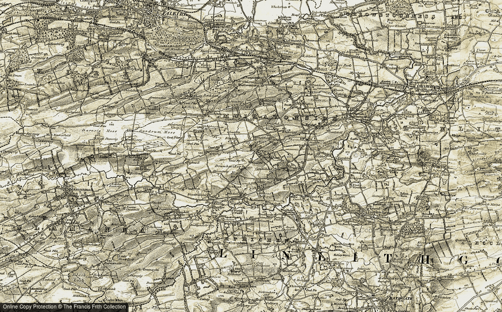 Old Map of Historic Map covering Windyrigg in 1904-1906