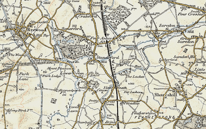 Old map of Standeford in 1902