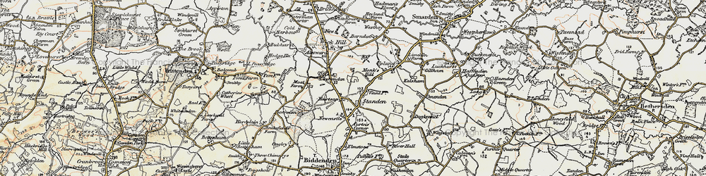 Old map of Standen in 1897-1898