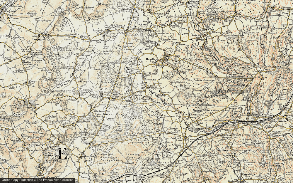 Old Map of Historic Map covering Linchborough Park in 1897-1909