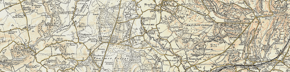 Old map of Standford in 1897-1909