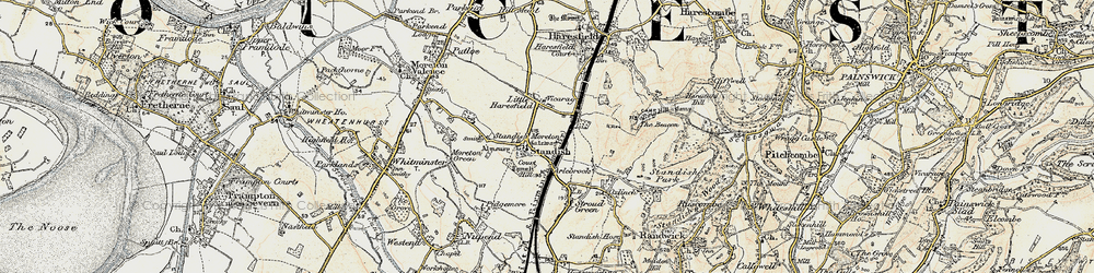 Old map of Standish in 1898-1900