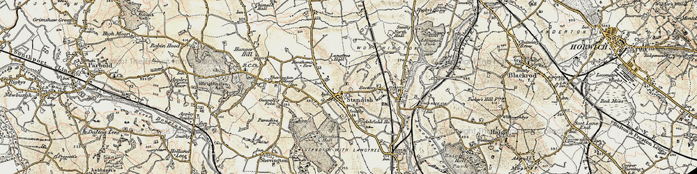 Old map of Standish in 1903