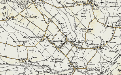 Old map of Standlake in 1897-1899