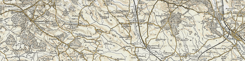 Old map of Standon in 1902