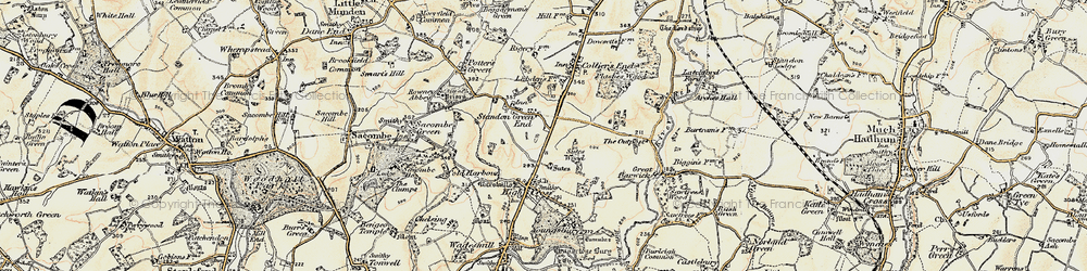 Old map of Standon Green End in 1898-1899