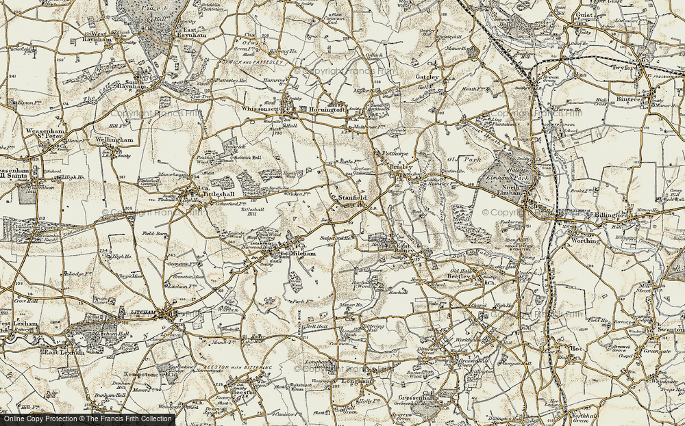 Old Map of Stanfield, 1901-1902 in 1901-1902
