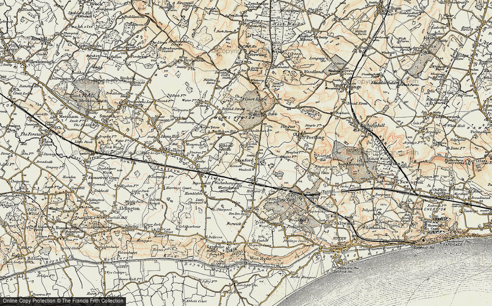 Old Map of Historic Map covering Blindhouse in 1898-1899