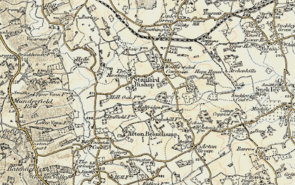 Old map of Stanford Bishop in 1899-1901