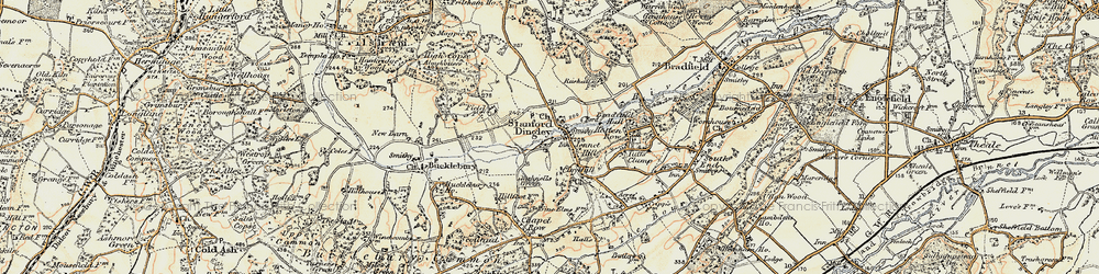 Old map of Stanford Dingley in 1897-1900