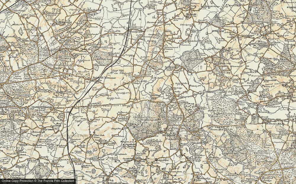 Old Map of Historic Map covering Stratfield Saye House in 1897-1900