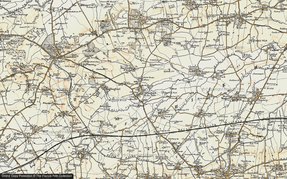 Old Map of Stanford in the Vale, 1897-1899 in 1897-1899