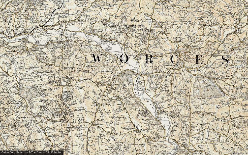 Old Map of Stanford on Teme, 1899-1902 in 1899-1902