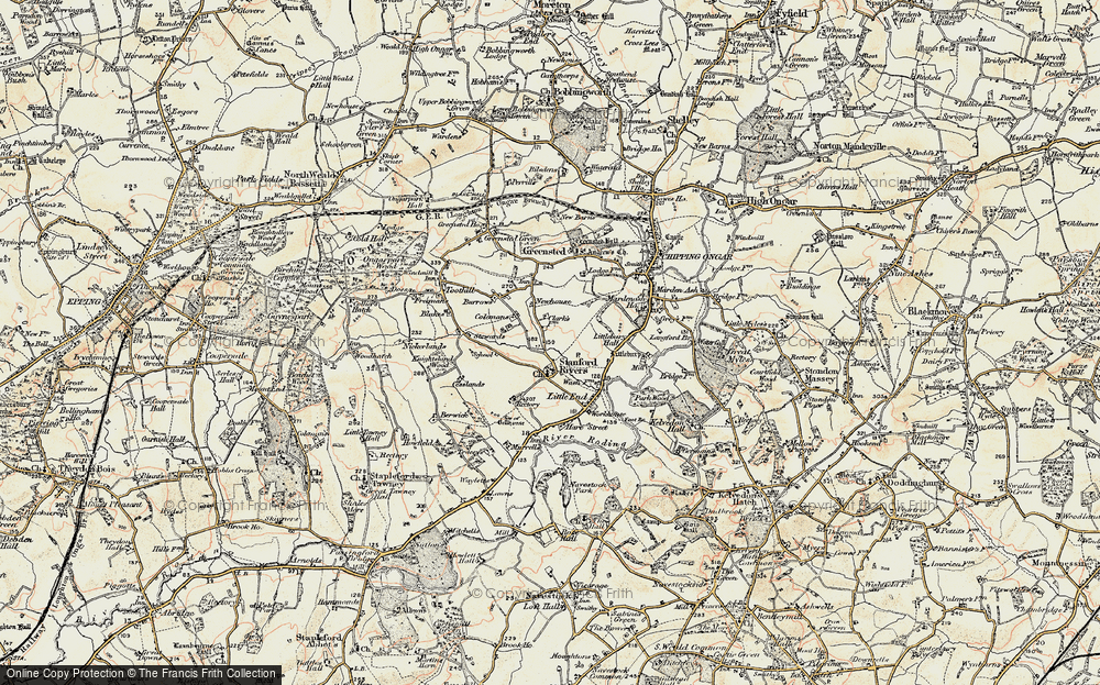 Old Map of Stanford Rivers, 1898 in 1898