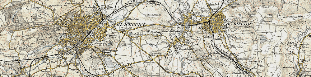 Old map of Stanhill in 1903