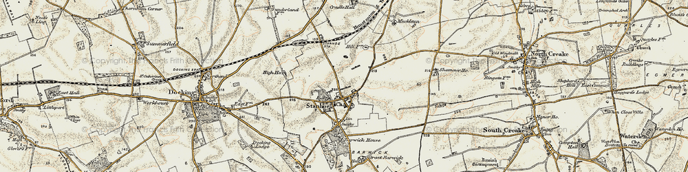 Old map of Stanhoe in 1901-1902
