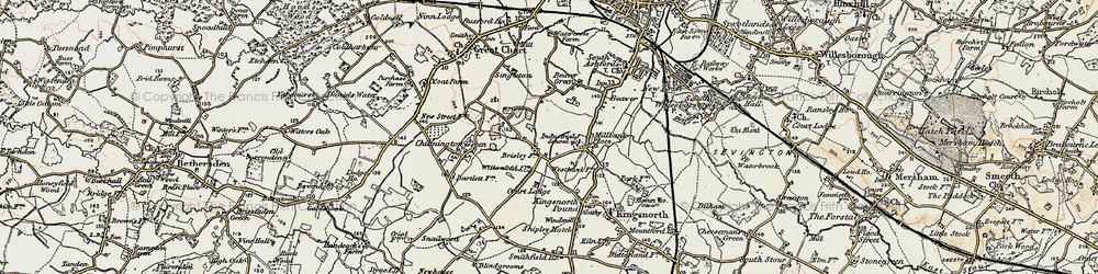 Old map of Stanhope in 1897-1898