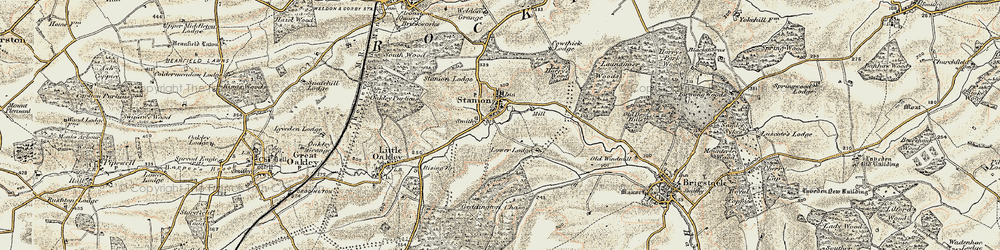 Old map of Stanion in 1901-1902