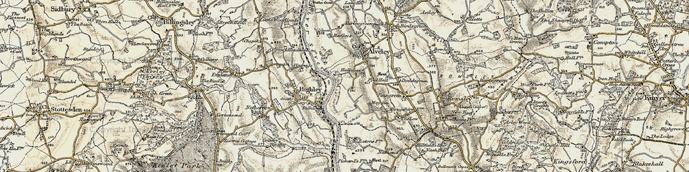 Old map of Severn Valley Country Park in 1901-1902
