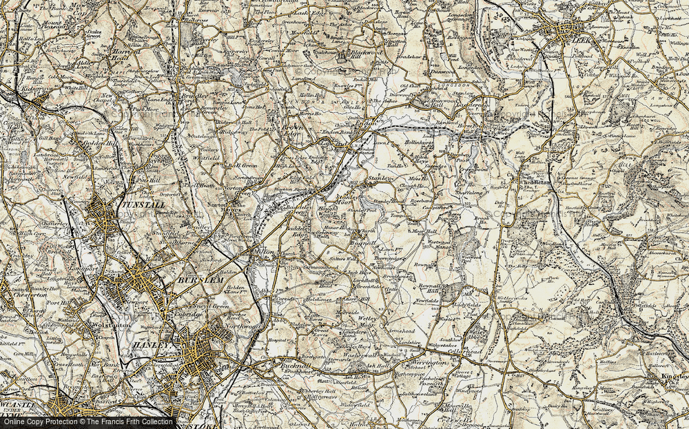 Old Map of Stanley Moor, 1902 in 1902