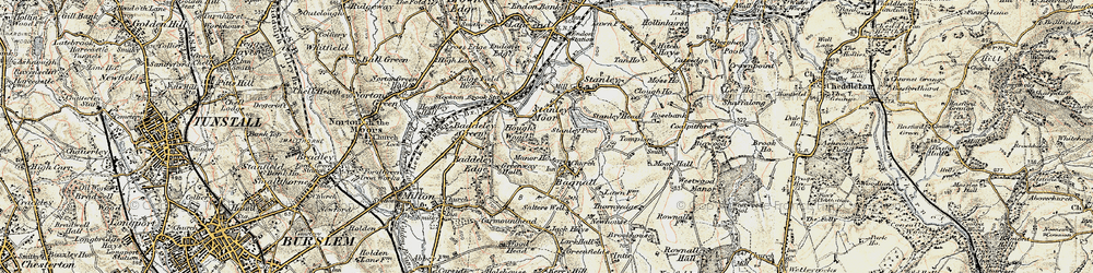 Old map of Stanley Moor in 1902