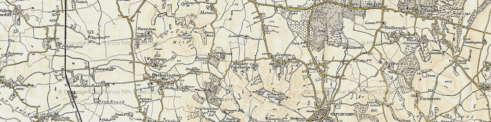 Old map of Stanley Pontlarge in 1899-1900