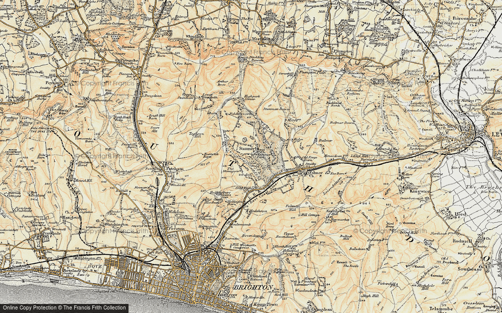 Old Map of Stanmer, 1898 in 1898