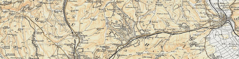 Old map of Stanmer in 1898