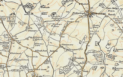 Old map of Berkshire Downs in 1897-1900