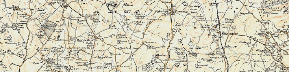 Old map of Berkshire Downs in 1897-1900