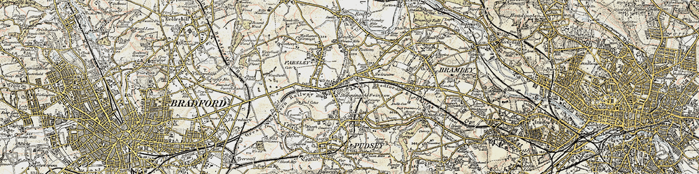 Old map of Stanningley in 1903-1904