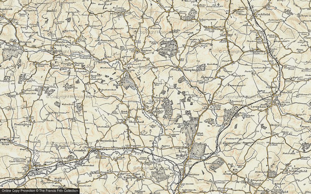 Old Map of Stanstead, 1899-1901 in 1899-1901