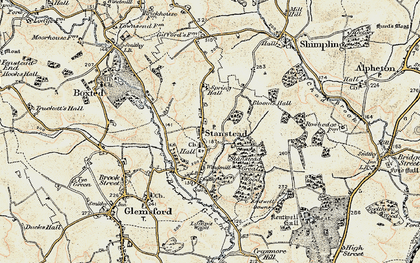 Old map of Stanstead in 1899-1901
