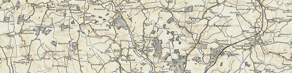 Old map of Stanstead in 1899-1901
